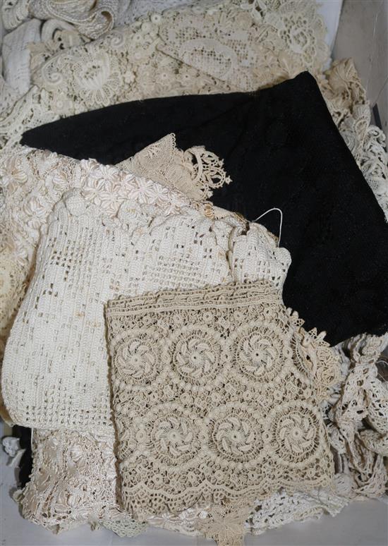 A collection of lace collars and lace trimmings